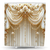 Lofaris Royal Gold Luxury Rose Curtain Classic Shower
